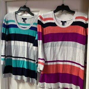 2 Colorful Striped Gap Sweaters size L
